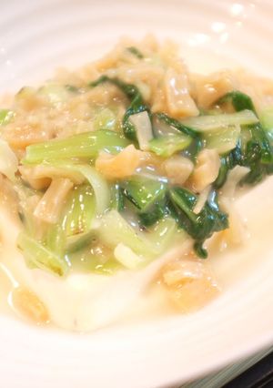 青梗菜とほたて貝柱のとうふあんかけ-レシピのメイン写真