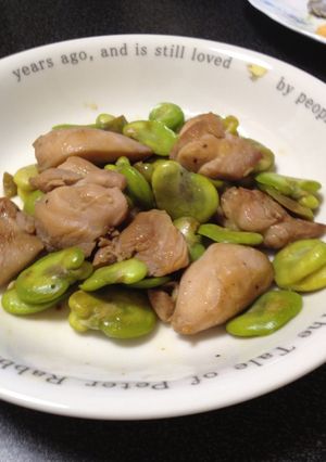 そら豆と鳥肉の主菜-レシピのメイン写真