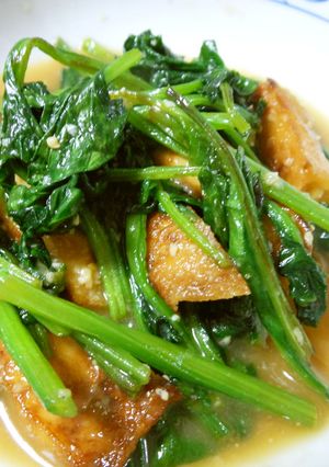 簡単ほうれん草と厚揚げの味噌炒め-レシピのメイン写真