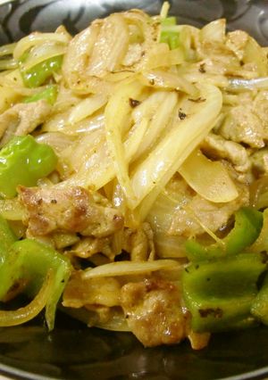 豚肉と玉ねぎ、ピーマンのカレー風味炒め♪-レシピのメイン写真