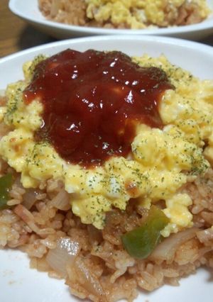 レンジだけで出来るふわとろ簡単オムライス-レシピのメイン写真
