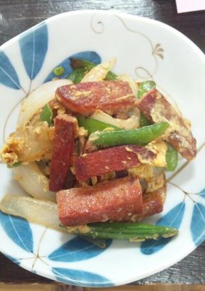 スパムで簡単炒め物☆スナップ&卵もプラス-レシピのメイン写真