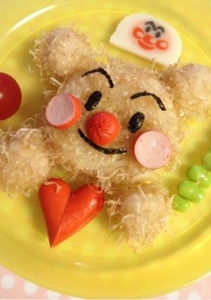 キャラ弁にフワフワ〜クマさんアンパンマン-レシピのメイン写真