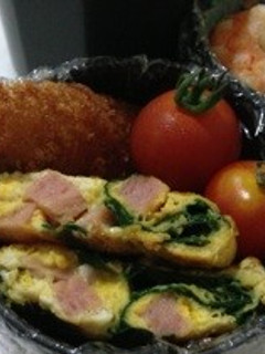 お弁当に!スパムほうれん草の卵焼き-レシピのメイン写真