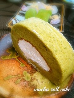 抹茶のロールケーキ(シフォン生地)-レシピのメイン写真