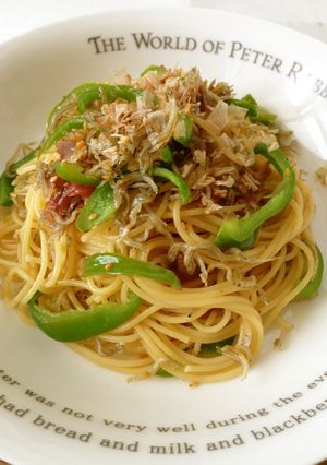 梅香る✿ピーマンおじゃこのバタぽんパスタ-レシピのメイン写真