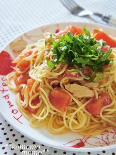 夏!甘旨トマトとツナの冷製パスタ-レシピのメイン写真