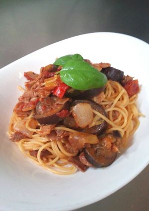 豚肉とラタトゥイユのパスタ-レシピのメイン写真