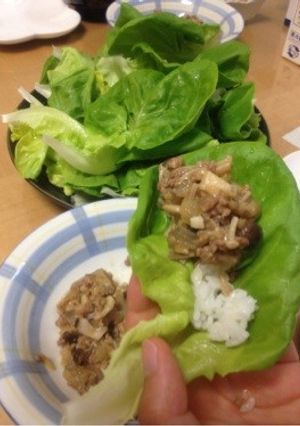 きのこたっぷり肉味噌のせ巻きごはん-レシピのメイン写真