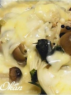 キノコとワカメのチーズわさび-レシピのメイン写真