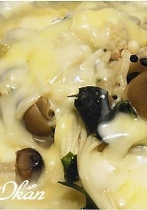 キノコとワカメのチーズわさび-レシピのメイン写真