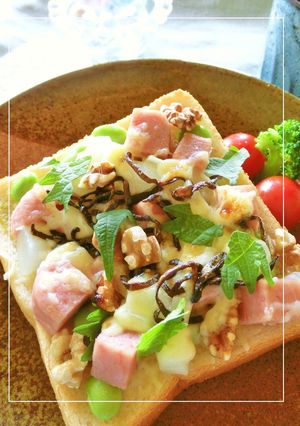 スパム×野菜×胡桃の和トースト-レシピのメイン写真