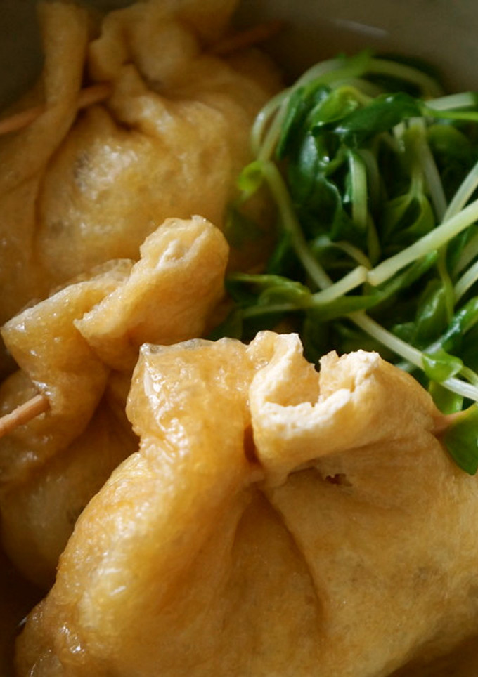 うどん巾着と豆苗のさっと煮-レシピのメイン写真