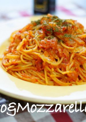 トマト＆モッツァレラチーズのパスタ-レシピのメイン写真