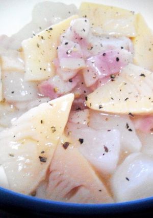 レンジで♪筍と蕪とベーコンのあんかけ-レシピのメイン写真