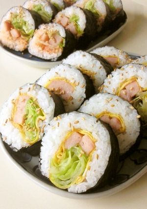 ＳＰＡＭとレタスでおいしい太巻き！-レシピのメイン写真