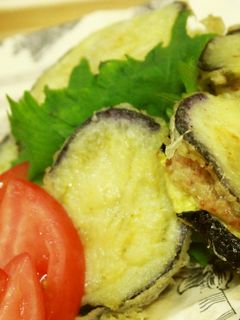鶏ひき肉で♪なすのはさみ揚げ-レシピのメイン写真