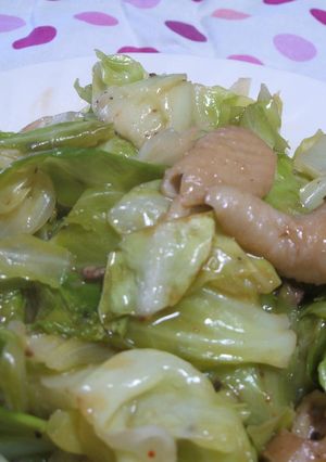 鶏皮とキャベツのアンチョビ炒め-レシピのメイン写真
