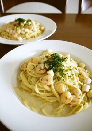 海老と貝柱のクリームソースパスタ♪-レシピのメイン写真