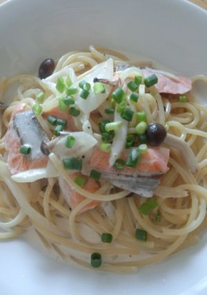 サーモンクリームスパゲティ-レシピのメイン写真
