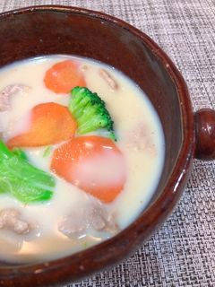 【豆乳使い切り】栄養満点!味噌豆乳スープ-レシピのメイン写真