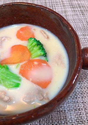 【豆乳使い切り】栄養満点!味噌豆乳スープ-レシピのメイン写真