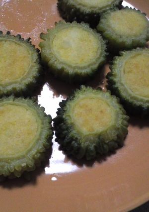 ダッシュで。ゴーヤのポテト詰め焼き-レシピのメイン写真
