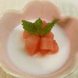 簡単♪杏仁豆腐 すいか添え