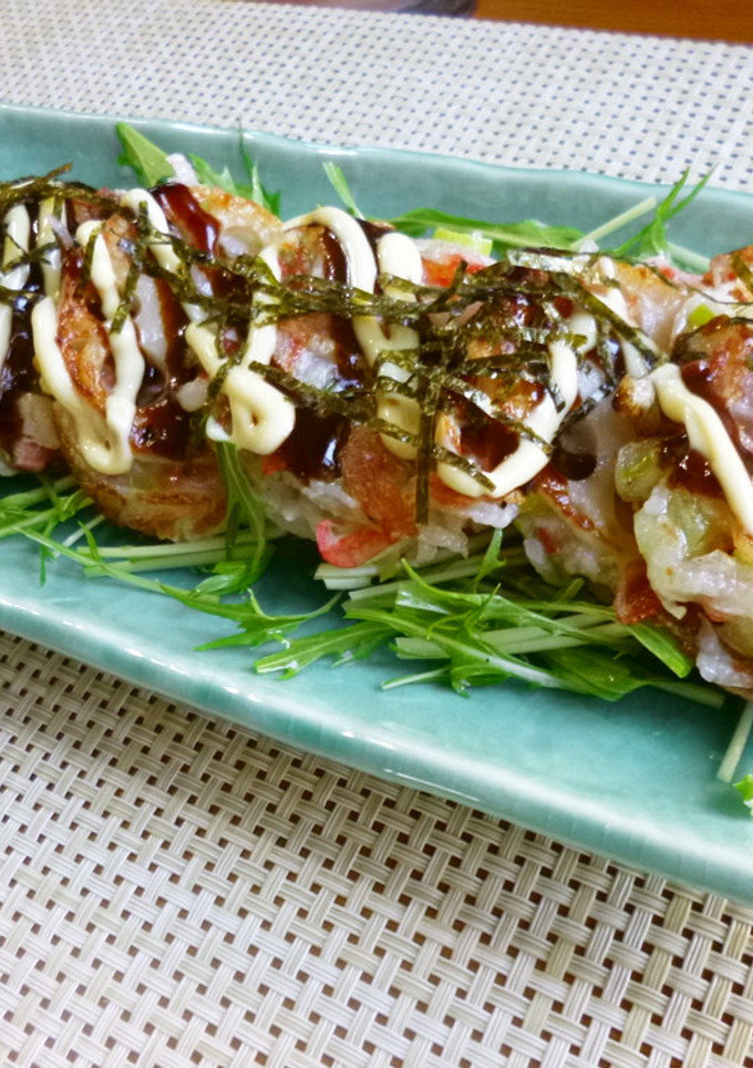 酒のつまみ　長芋の一口お好み焼き-レシピのメイン写真
