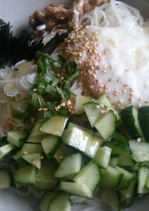 簡単！ぶっかけ納豆とろろそうめん-レシピのメイン写真