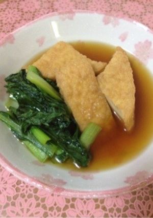 麺つゆで簡単！厚揚げと小松菜の煮物-レシピのメイン写真