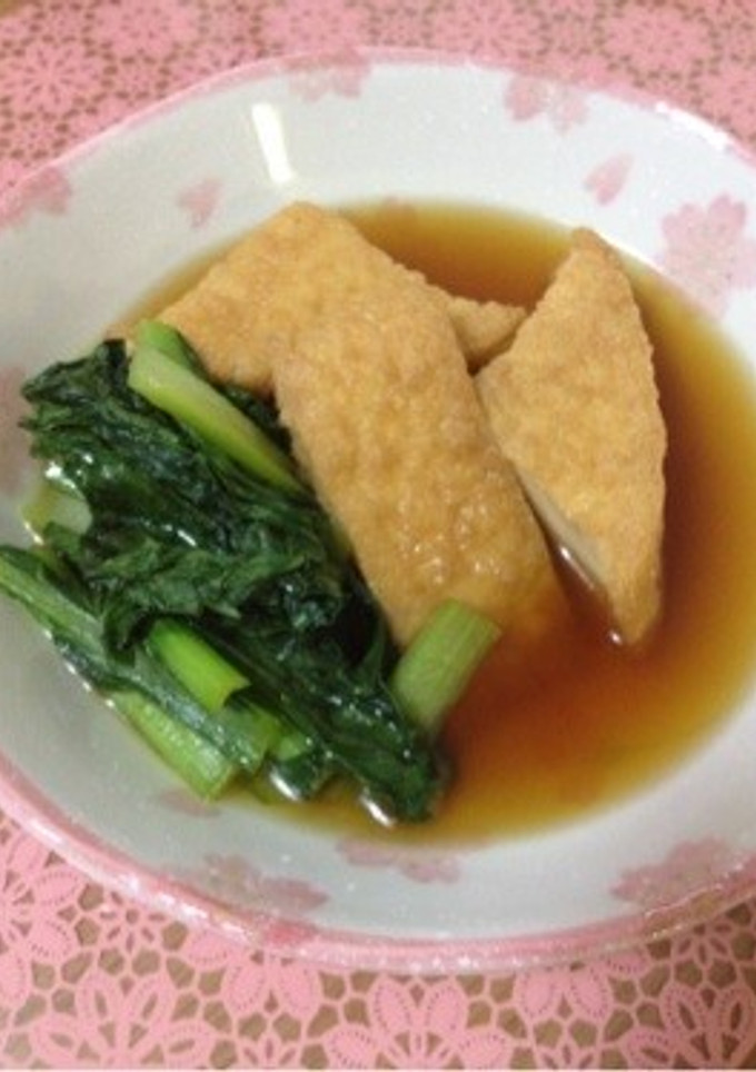 麺つゆで簡単！厚揚げと小松菜の煮物-レシピのメイン写真