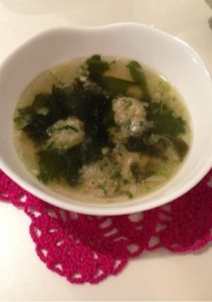 中華風スープ❤残った餃子の具で(^^)-レシピのメイン写真