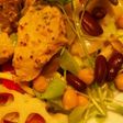 根菜サラダと豚ロースのハーブレモン