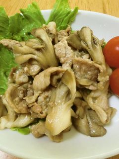 簡単一品♪豚肉と舞茸のバター醤油炒め-レシピのメイン写真