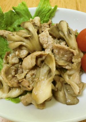 簡単一品♪豚肉と舞茸のバター醤油炒め-レシピのメイン写真
