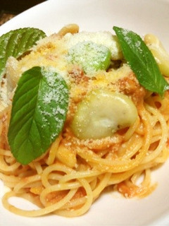 空豆のトマトクリームパスタ-レシピのメイン写真