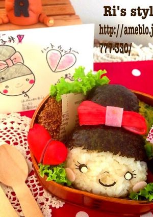 デコ弁＆キャラ弁‼ お団子ヘアガール弁-レシピのメイン写真