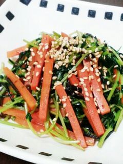 豆苗とにんじんの塩昆布炒め-レシピのメイン写真