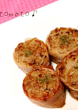 合挽きミンチのベーコン巻き♪トマト仕立て-レシピのメイン写真