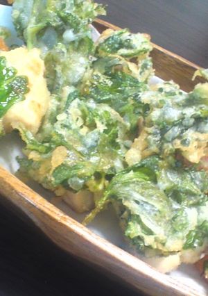 セロリの葉と鶏肉の天ぷら（o´ω｀o）-レシピのメイン写真