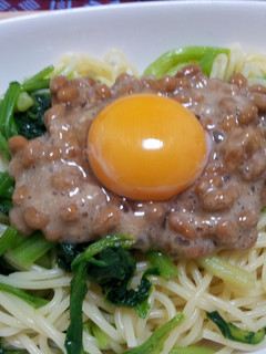 納豆と塩麹とほうれん草のパスタ-レシピのメイン写真