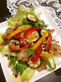 鶏と焼き茄子のサラダ-レシピのメイン写真