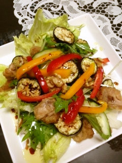 鶏と焼き茄子のサラダ-レシピのメイン写真