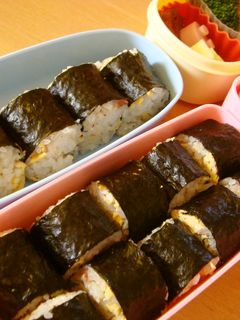 お弁当♪余り物でリメイク♪細巻きお寿司-レシピのメイン写真