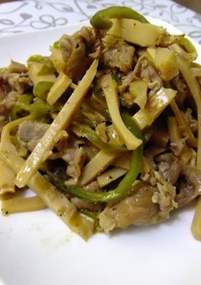 豚肉とたけのことピーマンの炒め物-レシピのメイン写真