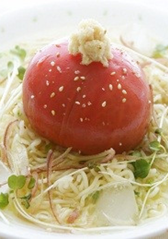 丸ごとトマト添え、冷やし塩ラーメン-レシピのメイン写真