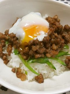 温泉卵のせそぼろ丼✩-レシピのメイン写真