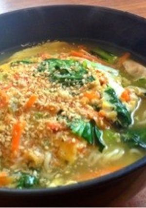 野菜の卵とじあんかけ塩らーめん-レシピのメイン写真