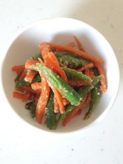 彩りに*人参といんげん豆のゴマ和え-レシピのメイン写真